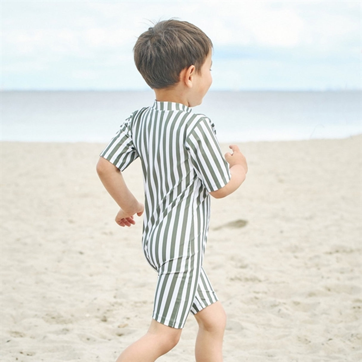 Petit Crabe Army Stripes Natsu Onesie with Zipper