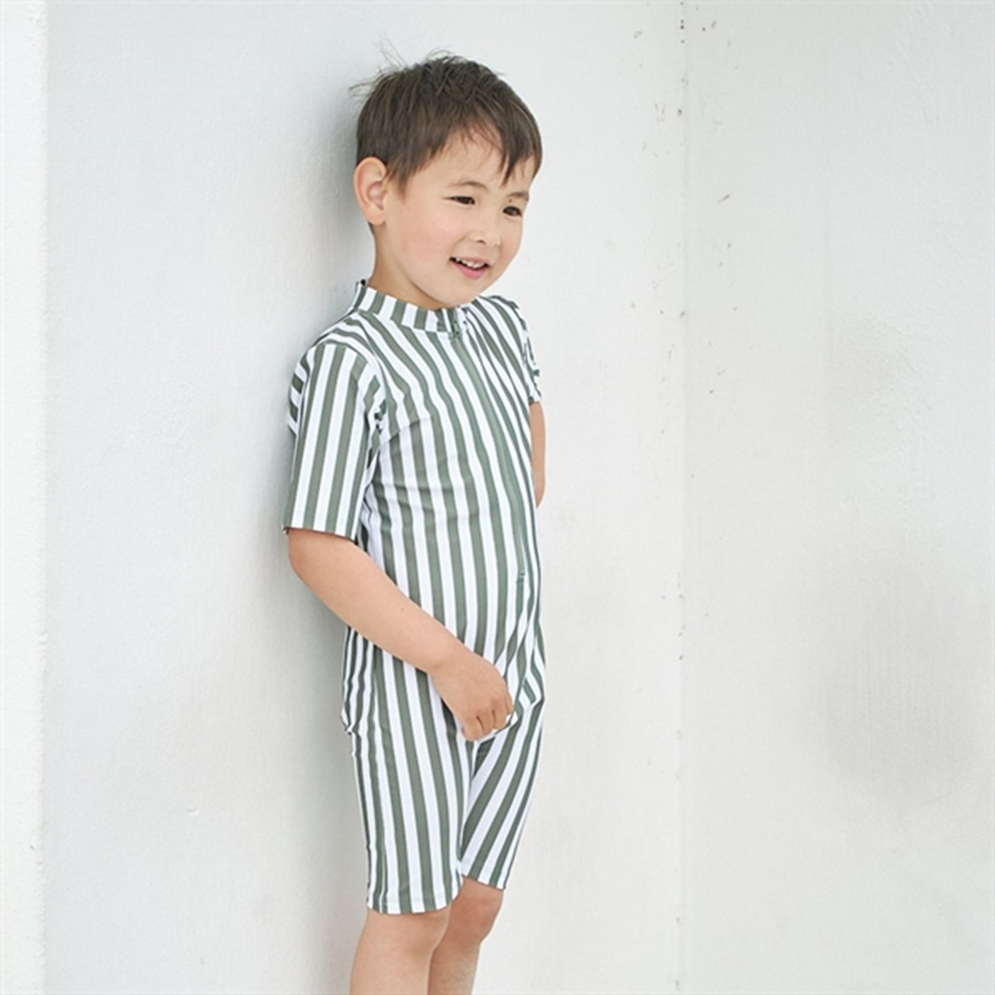Petit Crabe Army Stripes Natsu Onesie with Zipper