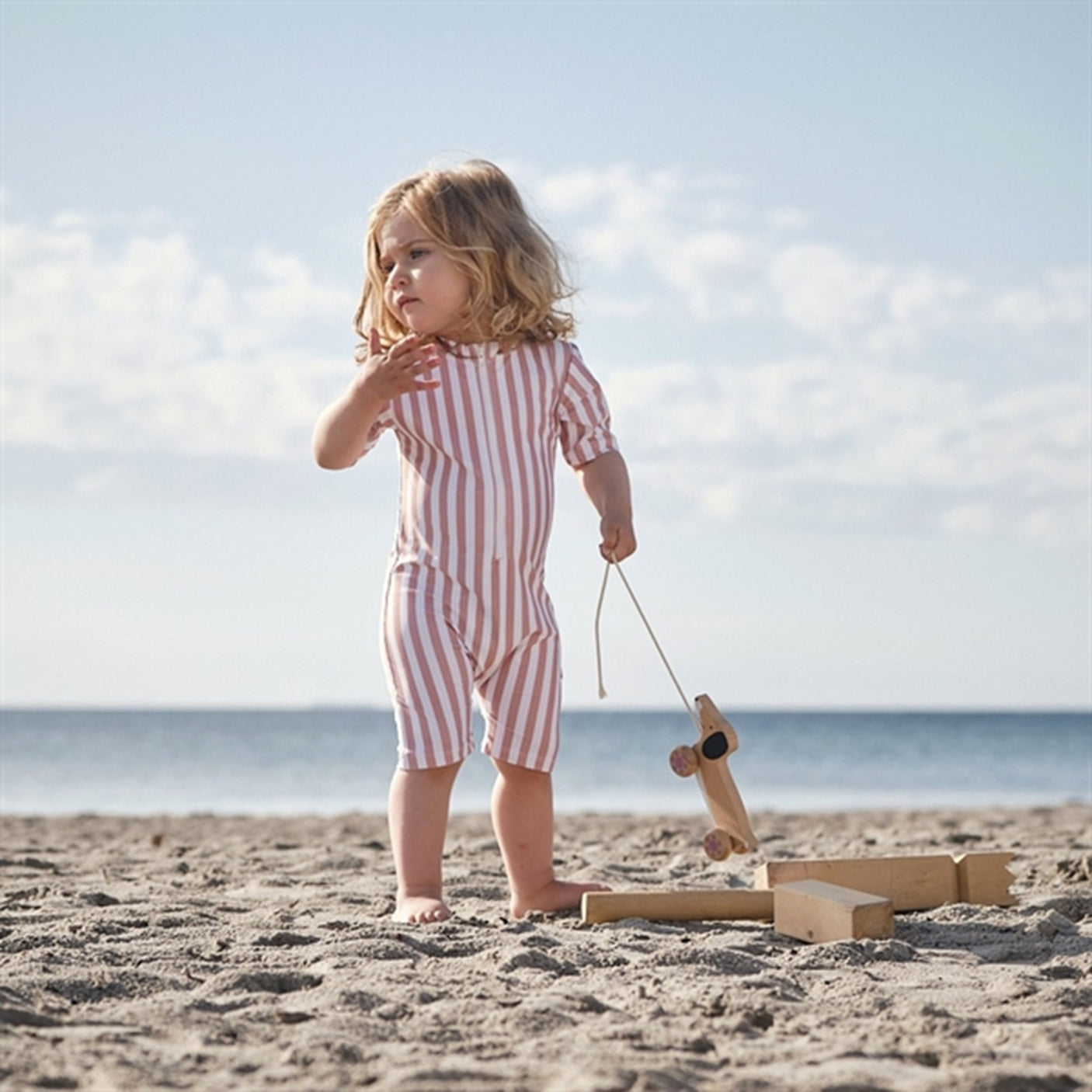 Petit Crabe Candy Stripes Natsu Onesie with Zipper