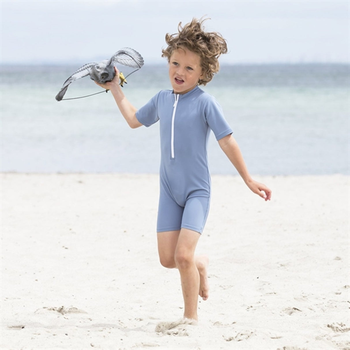 Petit Crabe Petrol Noe Onesie with Zipper