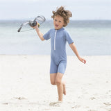 Petit Crabe Petrol Noe Onesie with Zipper