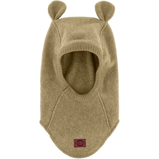 Mikk-Line Cotton Fleece Balaclava with Ears Dried Herb