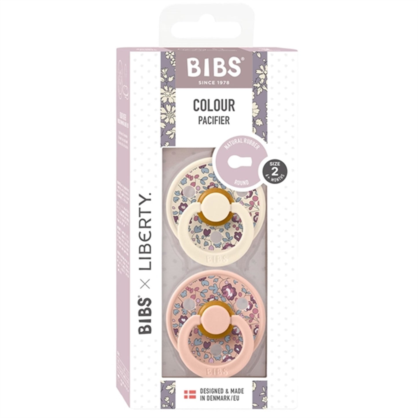 Bibs x Liberty Latex Pacifier 2-pack Eloise Blush Mix