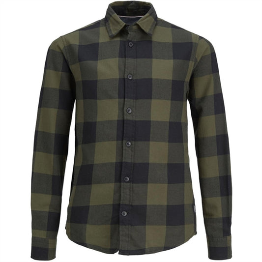 Jack & Jones Junior Dusty Olive Ingham Twill Shirt Noos