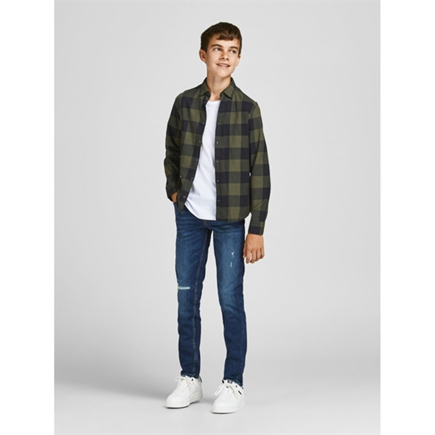 Jack & Jones Junior Dusty Olive Ingham Twill Shirt Noos