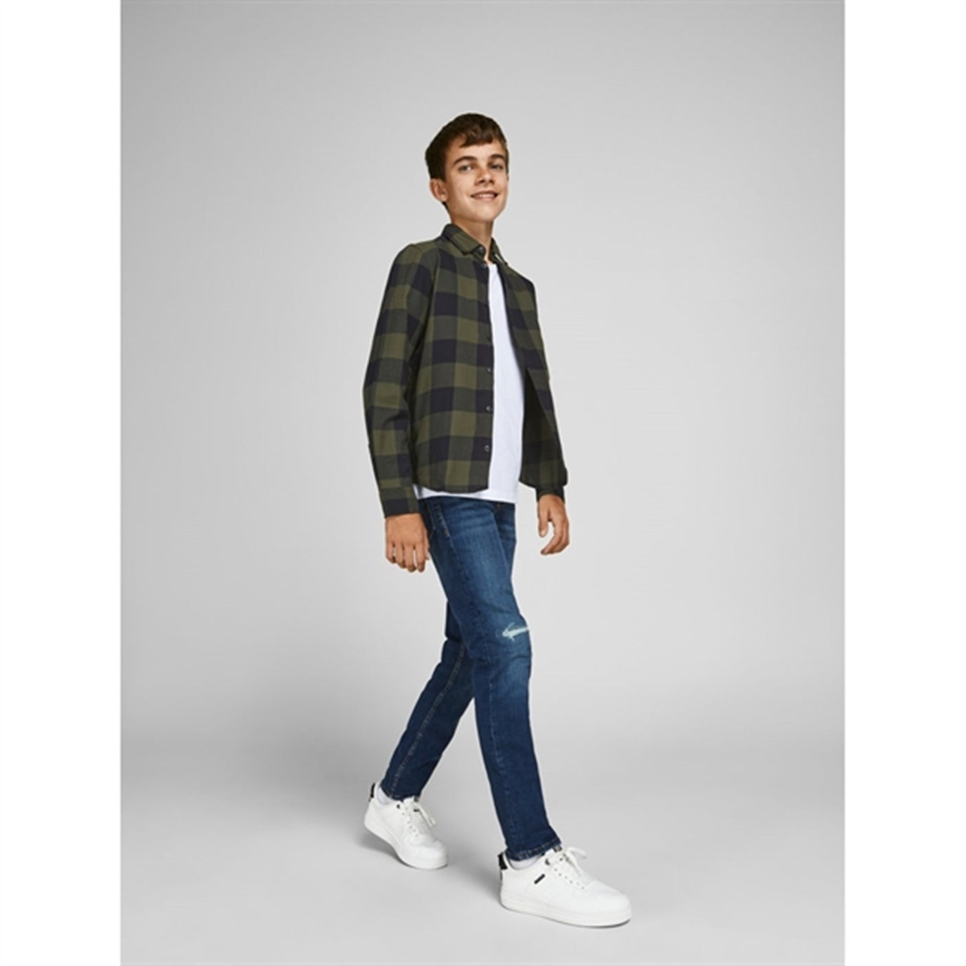 Jack & Jones Junior Dusty Olive Ingham Twill Shirt Noos