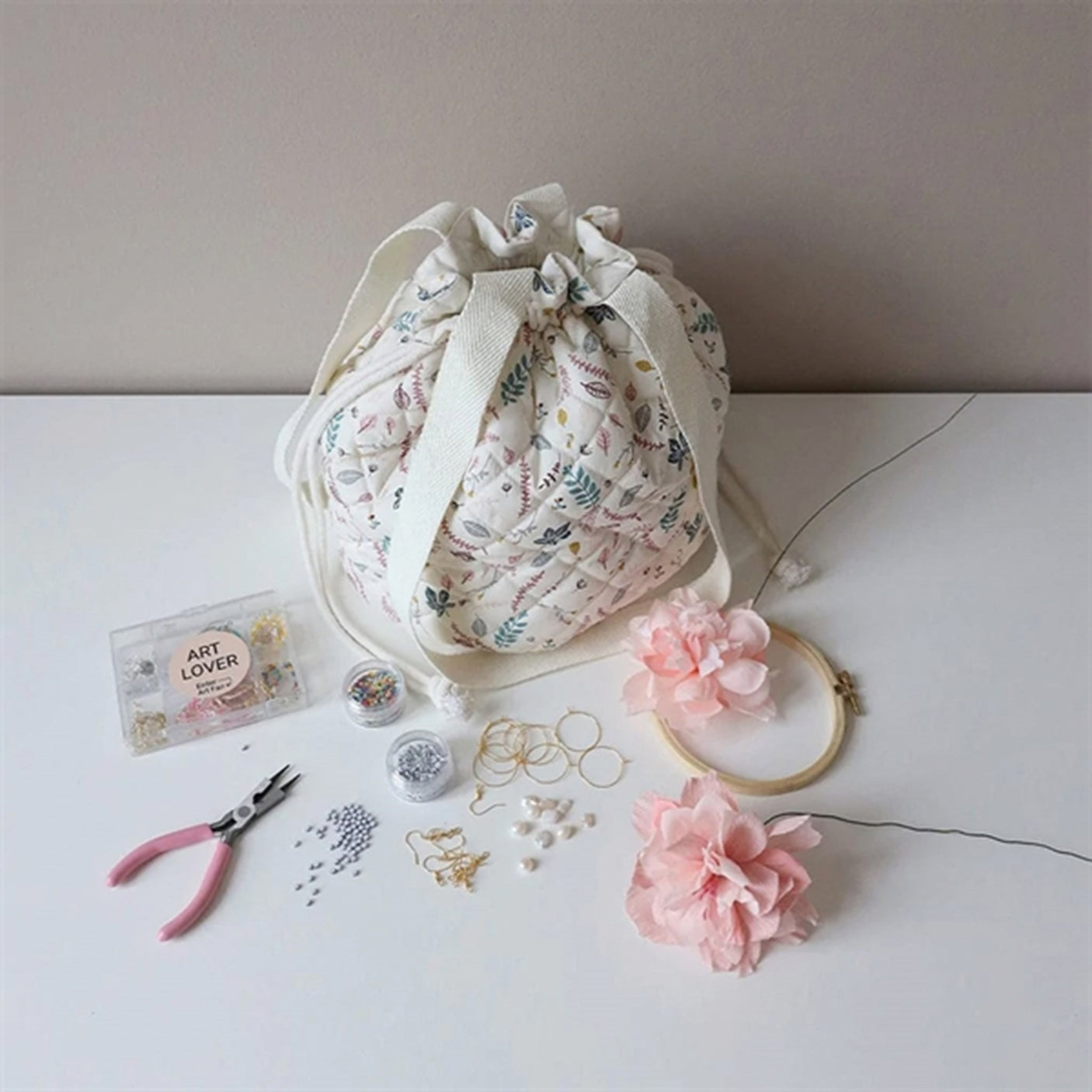 Cam Cam Copenhagen Project Bag Pressed Leaves Rose 2