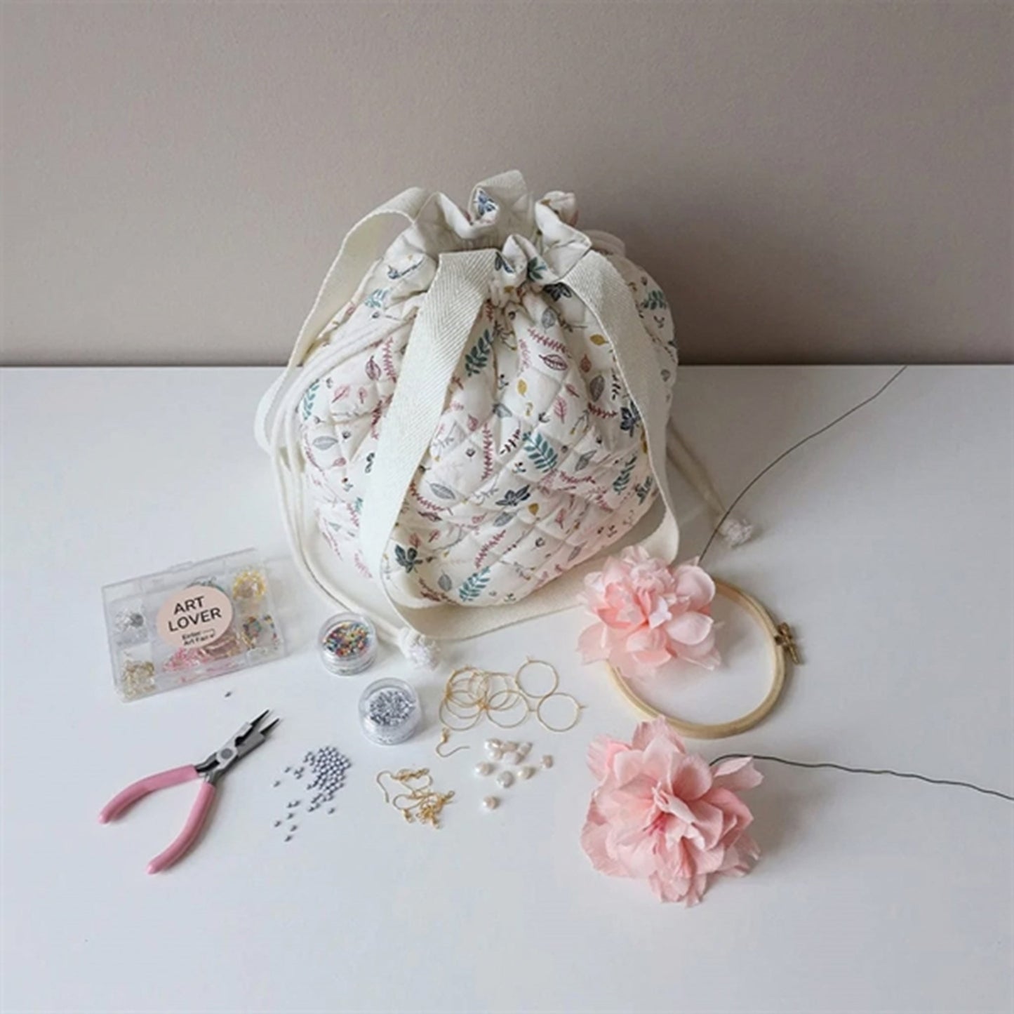 Cam Cam Copenhagen Project Bag Pressed Leaves Rose 2