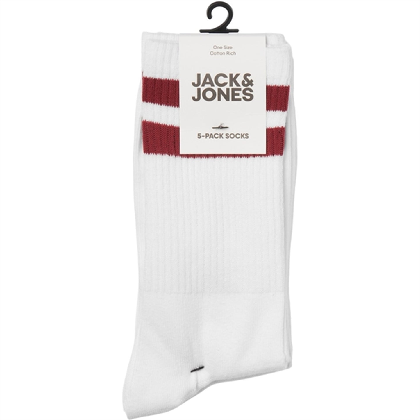 Jack & Jones Junior Rio Red Aventurine Two Stripes Tennis Socks 5-pack