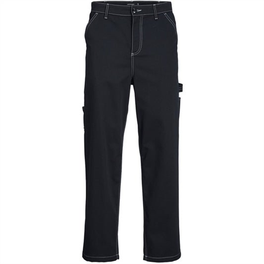 Jack & Jones Junior Black High Rise Karl Carpenter Contrast Cargo Pants