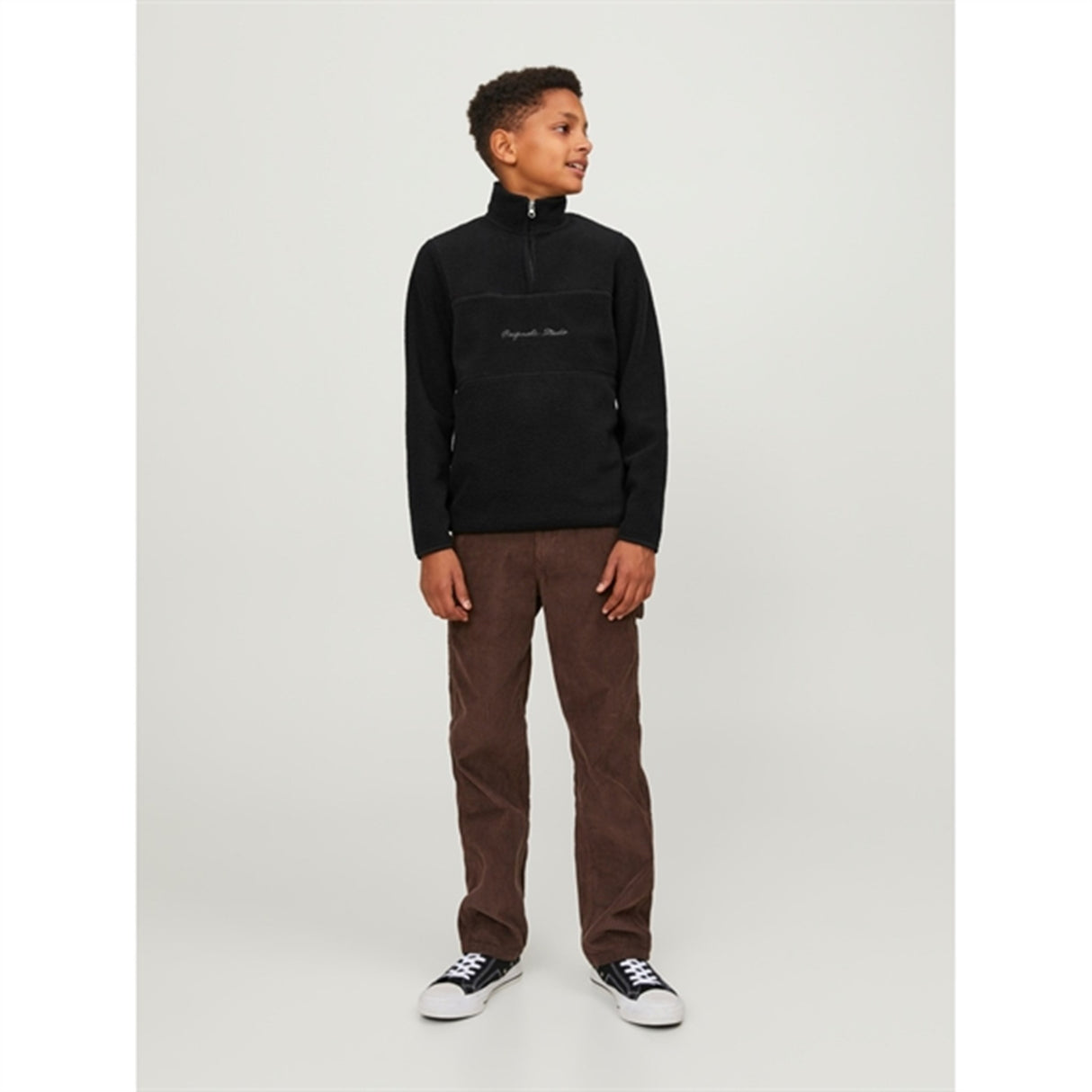 Jack & Jones Junior Black Hays Halfzip Fleece Jacket