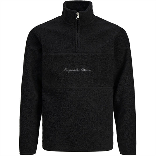 Jack & Jones Junior Black Hays Halfzip Fleece Jacket