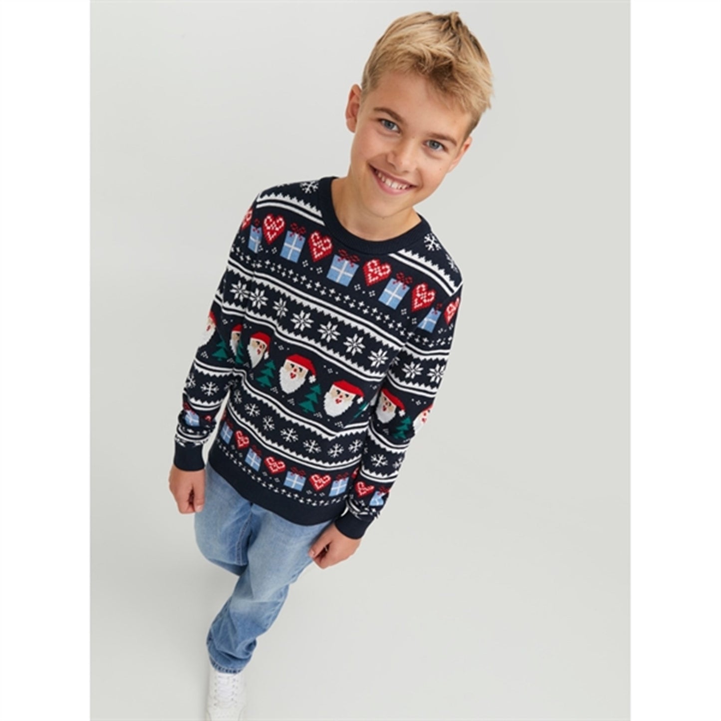 Jack & Jones Junior Total Eclipse Santa Claus Festive Xmas Knit Blouse