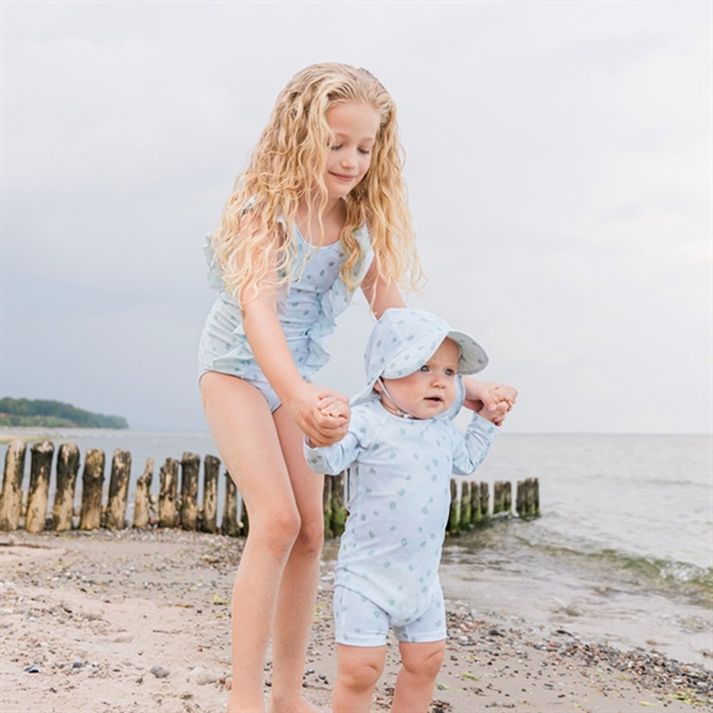 MINI A TURE Gustas Printed UV50 Sun Hat Green Sea Turtle