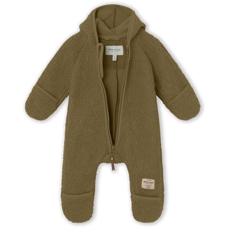 MINI A TURE Adel Teddy Fleece Jumpsuit Capers Green