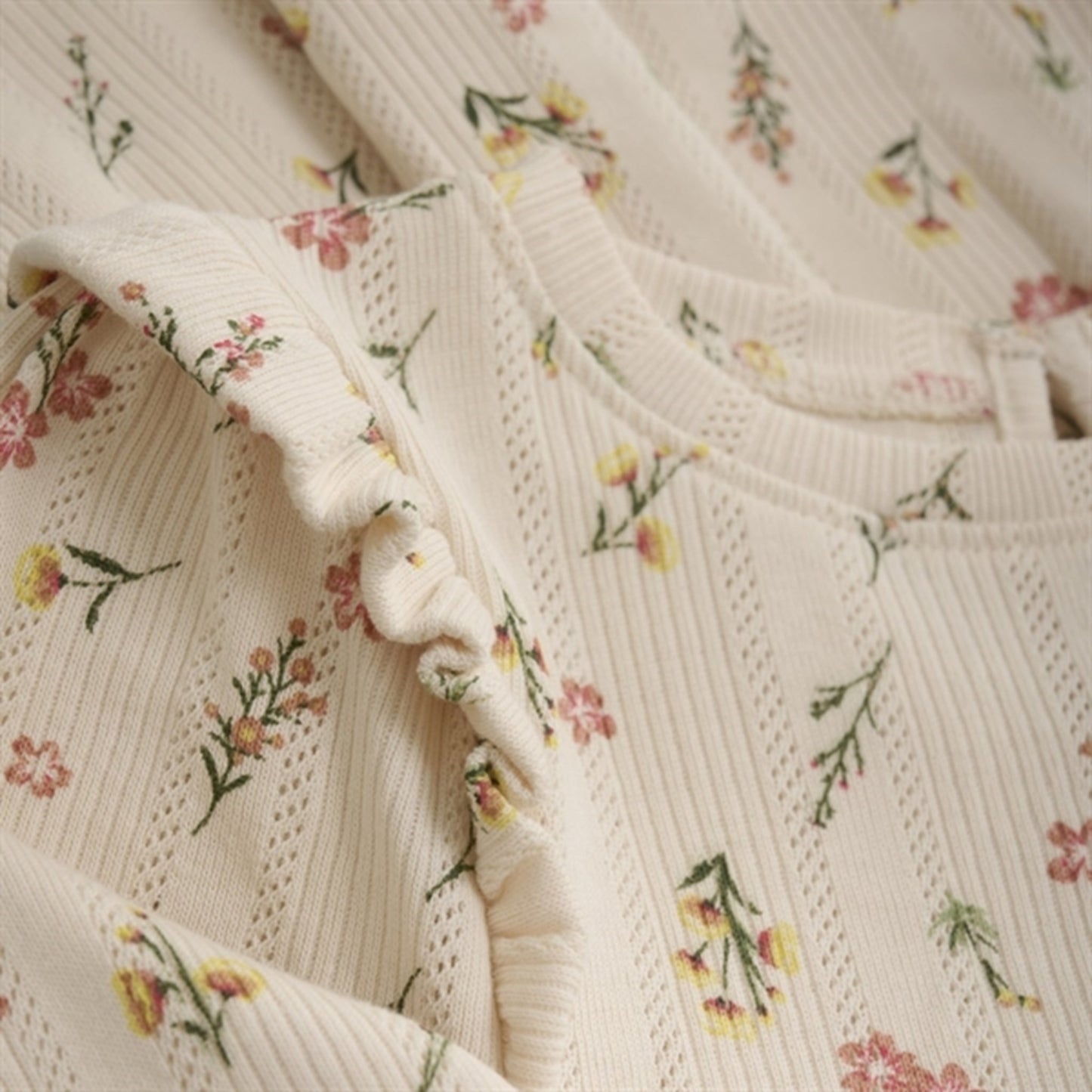 Minymo Pink Champagne Kjole AOP Pointell