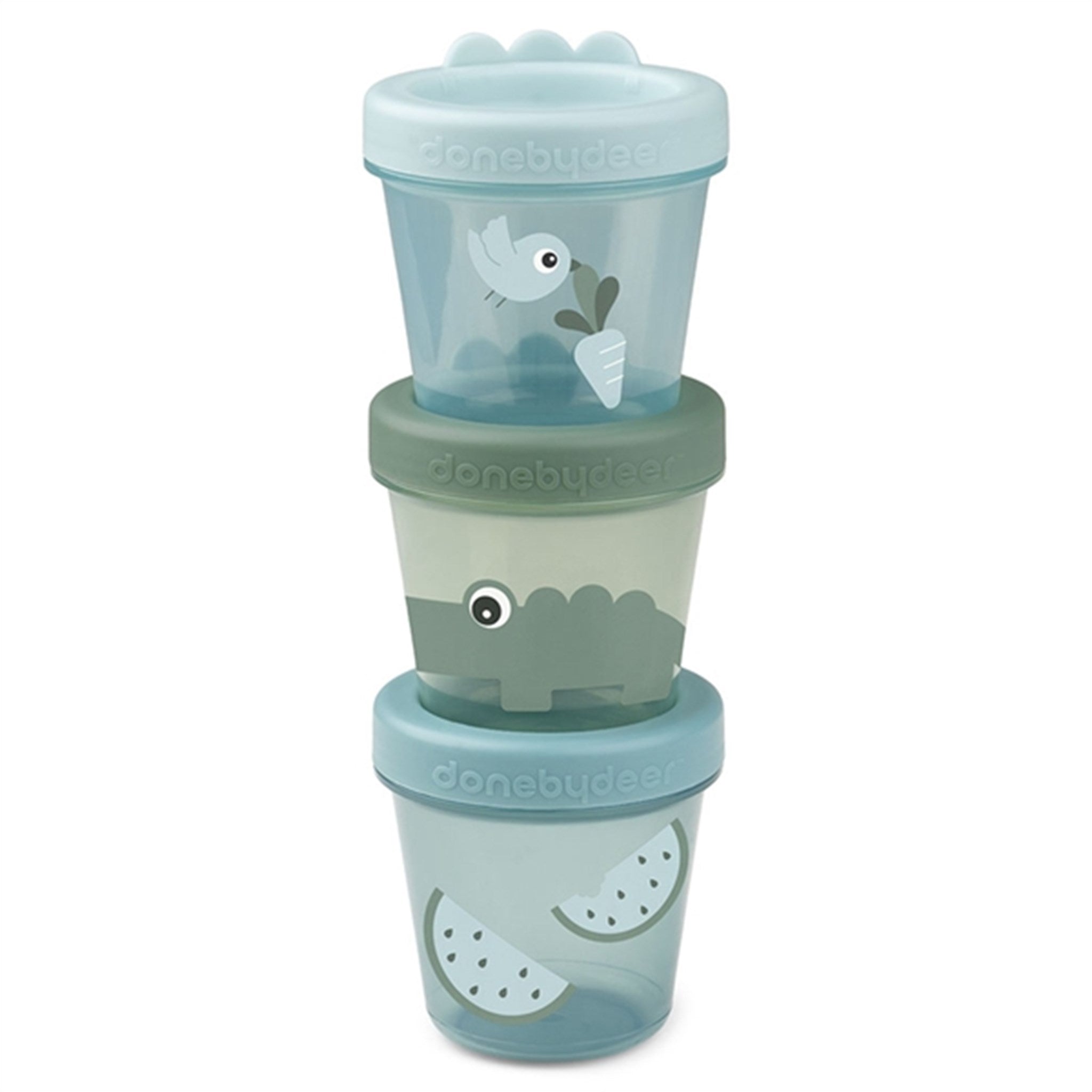 Done by Deer Babyfood Container 3-pack Croco Green
