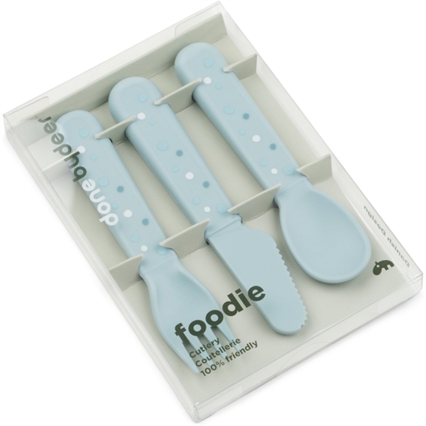 Done by Deer Foodie Cutlery Set Happy Dots Blue