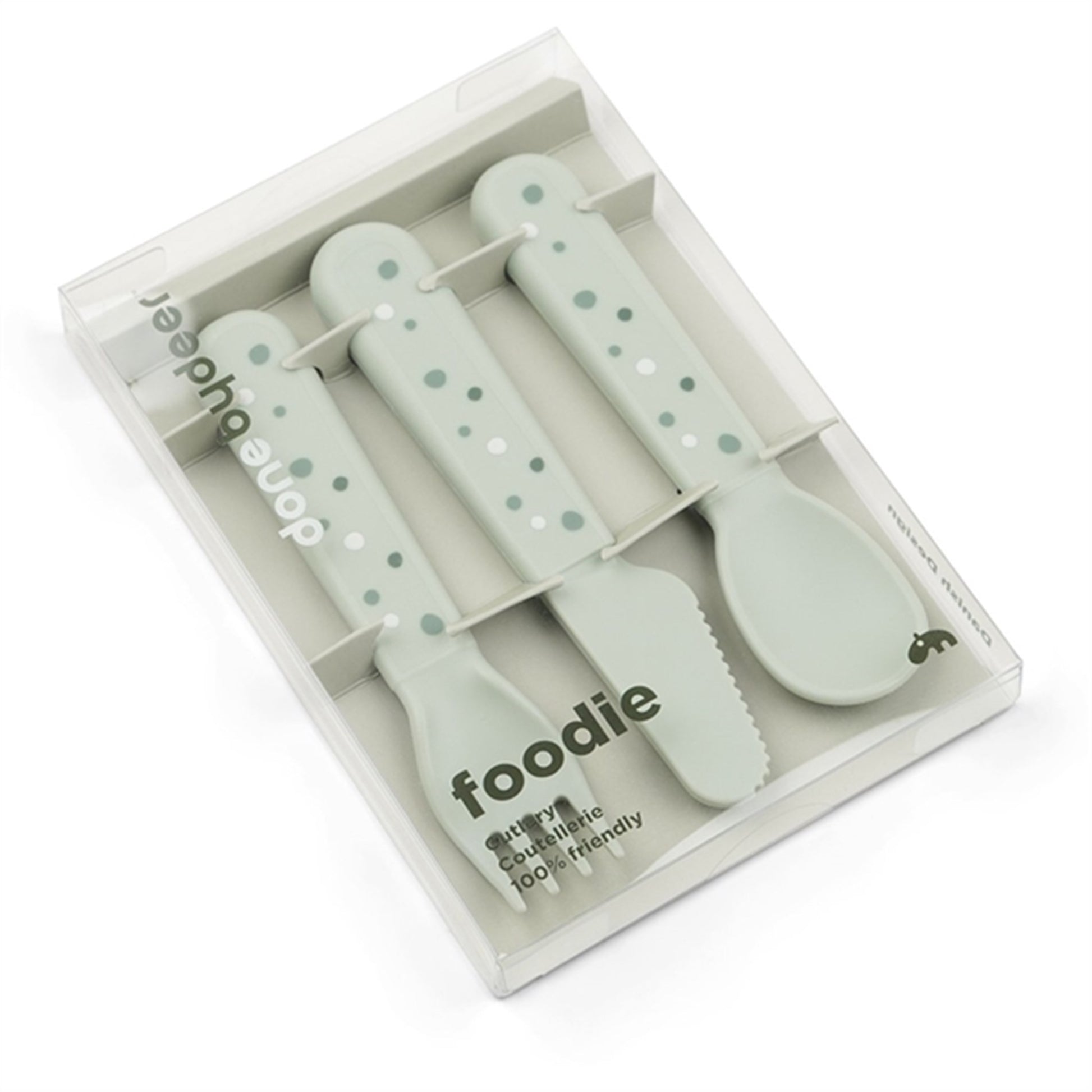 Done by Deer Foodie Cutlery Set Happy Dots Green