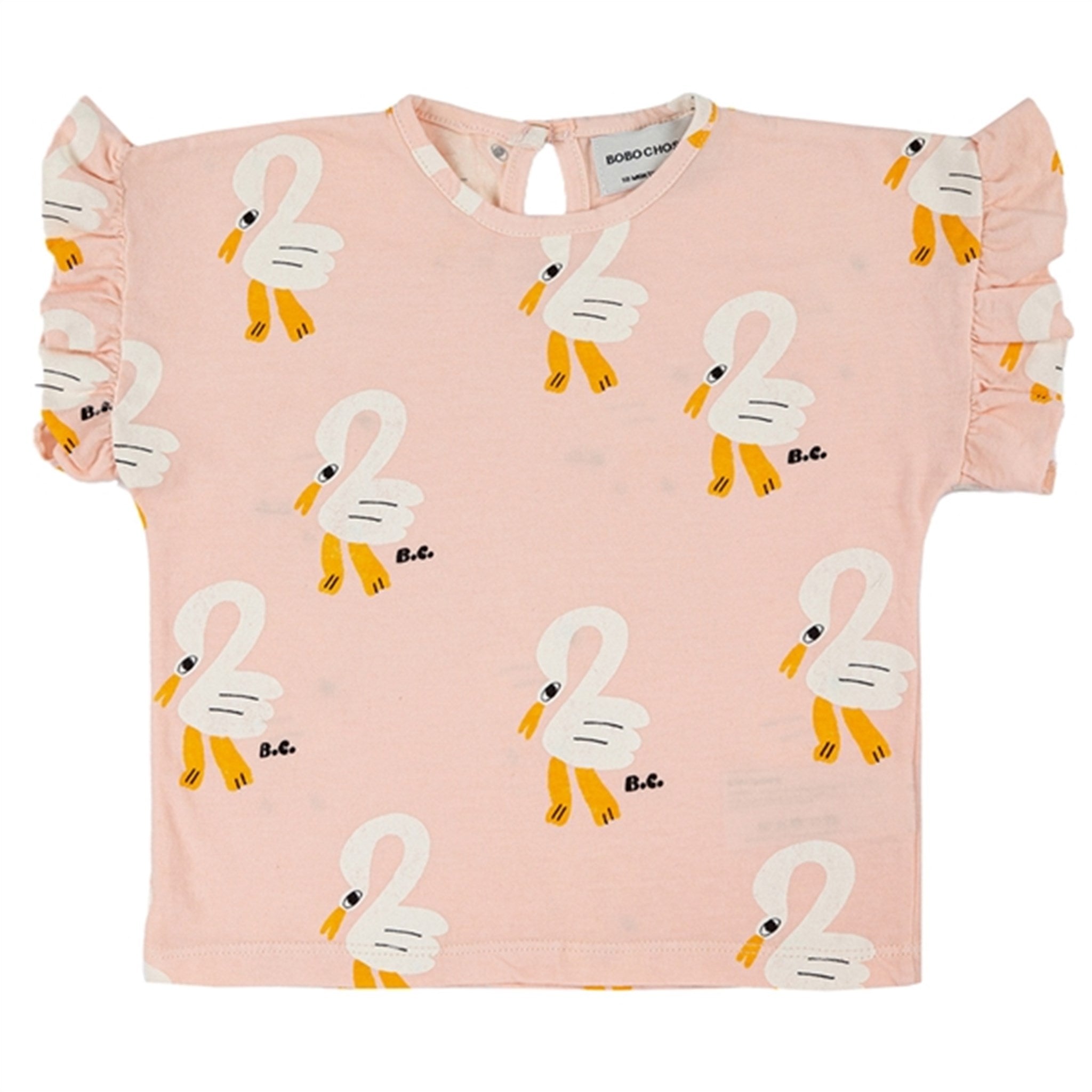 Bobo Choses Light Pink Pelican All Over Ruffle T-Shirt