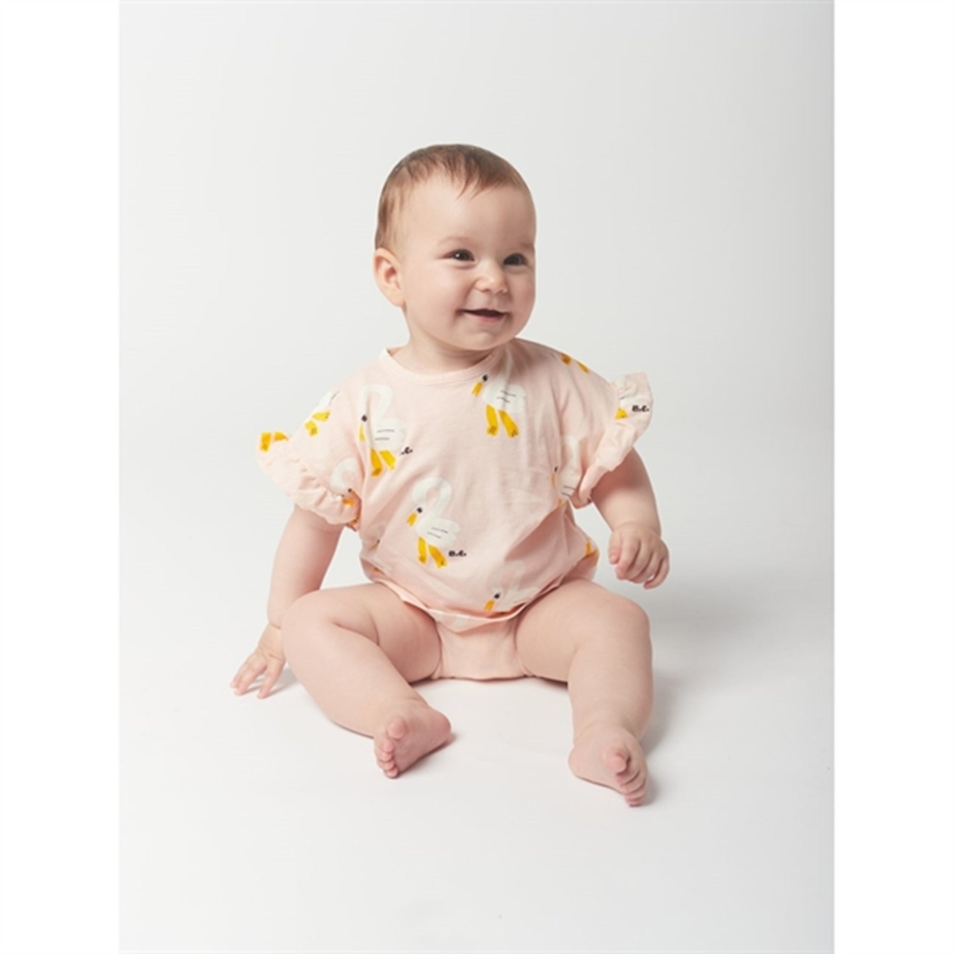 Bobo Choses Light Pink Pelican All Over Ruffle T-Shirt