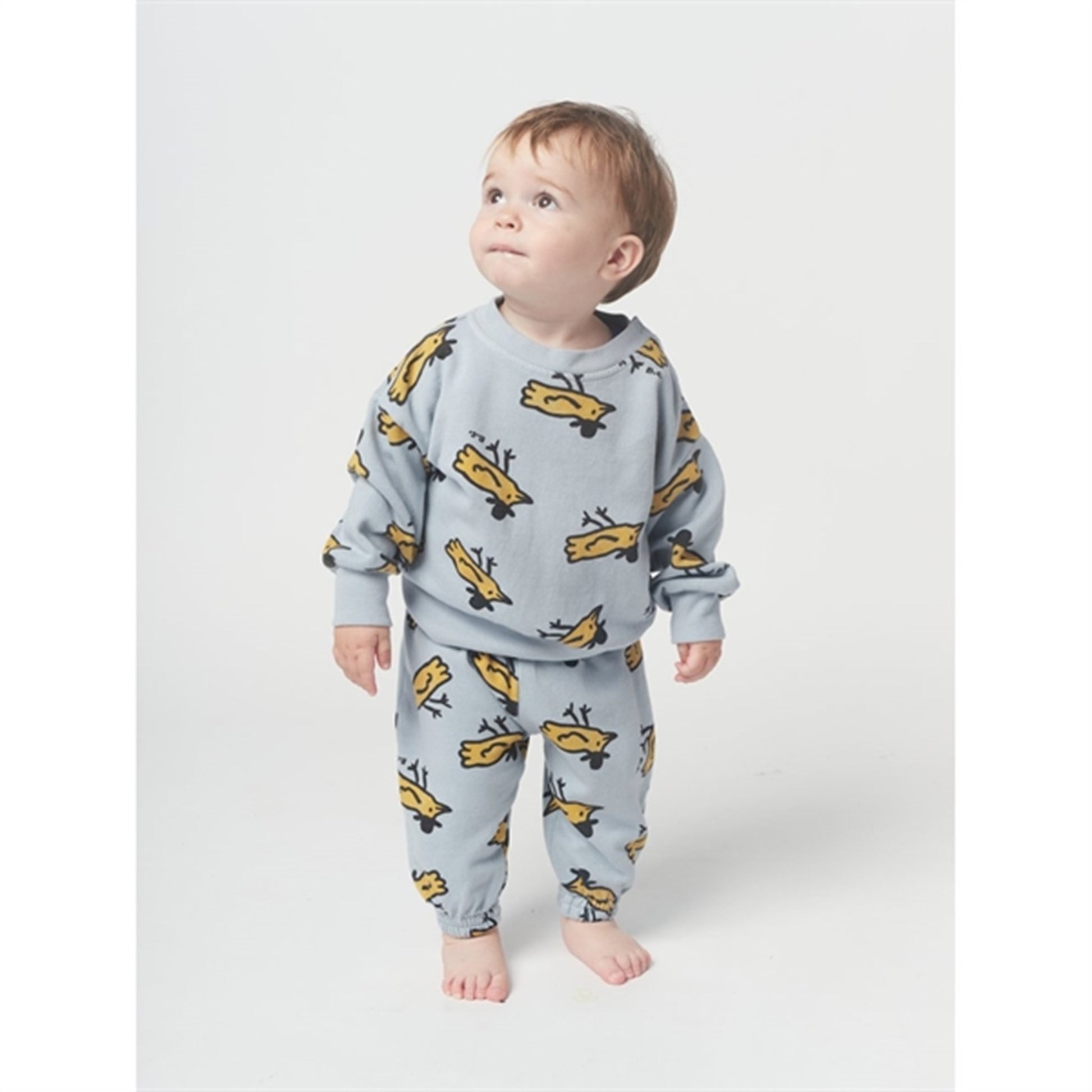 Bobo Choses Light Blue Mr Birdie All Over Sweatshirt