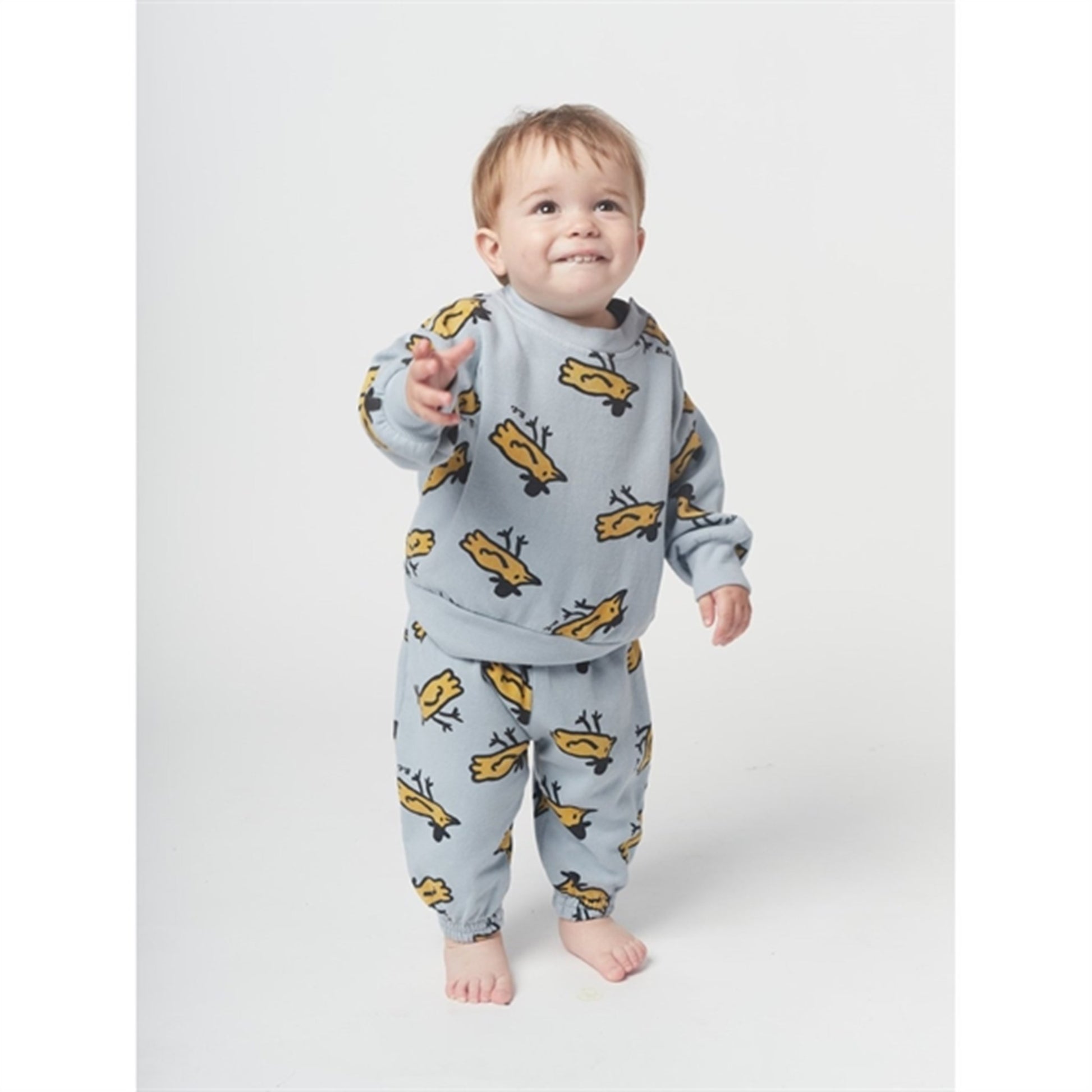 Bobo Choses Light Blue Mr Birdie All Over Sweatshirt