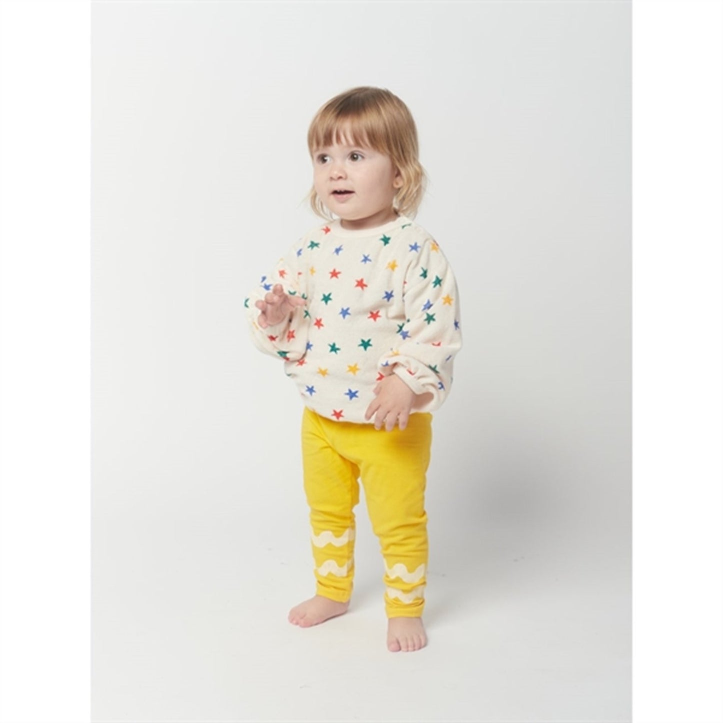 Bobo Choses White Multicolor Stars All Over Terry Sweatshirt
