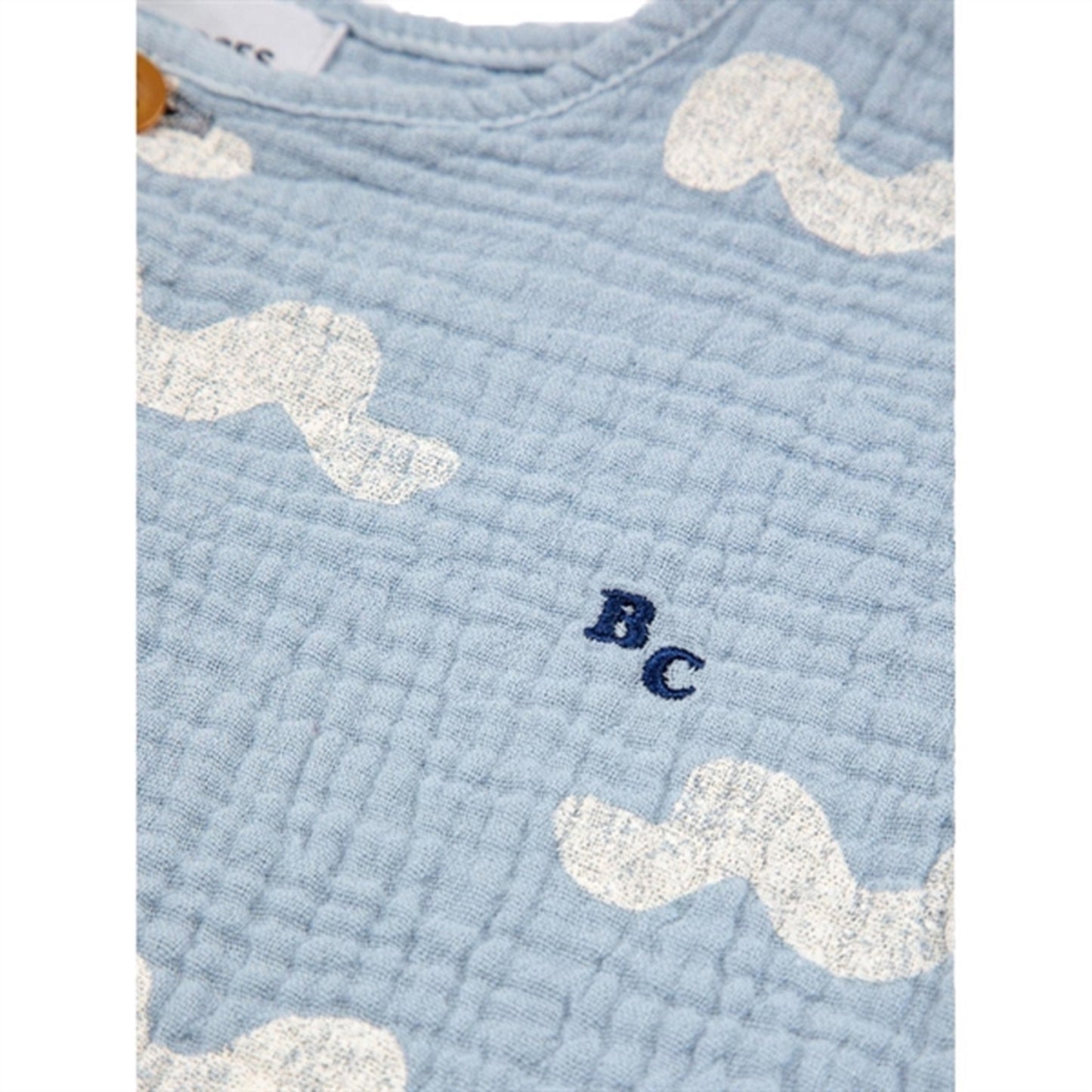 Bobo Choses Light Blue Waves All Over T-Shirt
