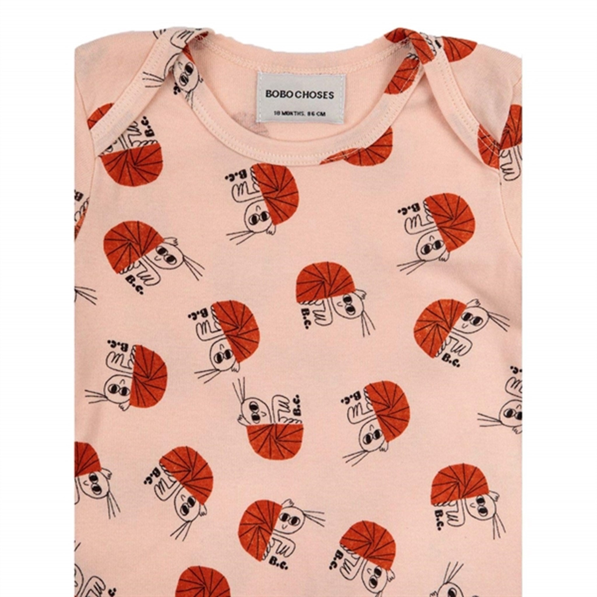 Bobo Choses Light Pink Hermit Crab All Over Overall 5