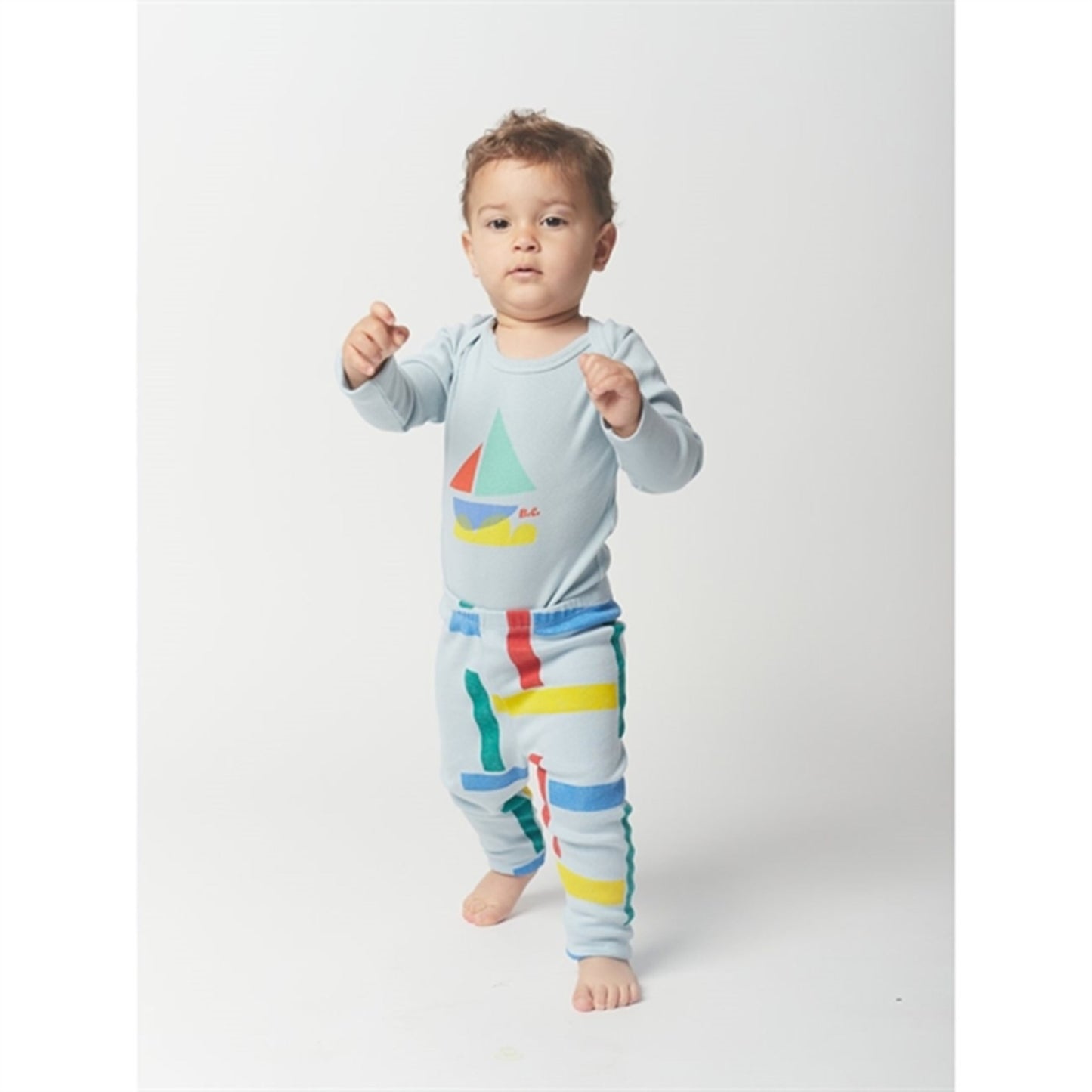 Bobo Choses Light Blue Multicolor Beacons All Over Leggings