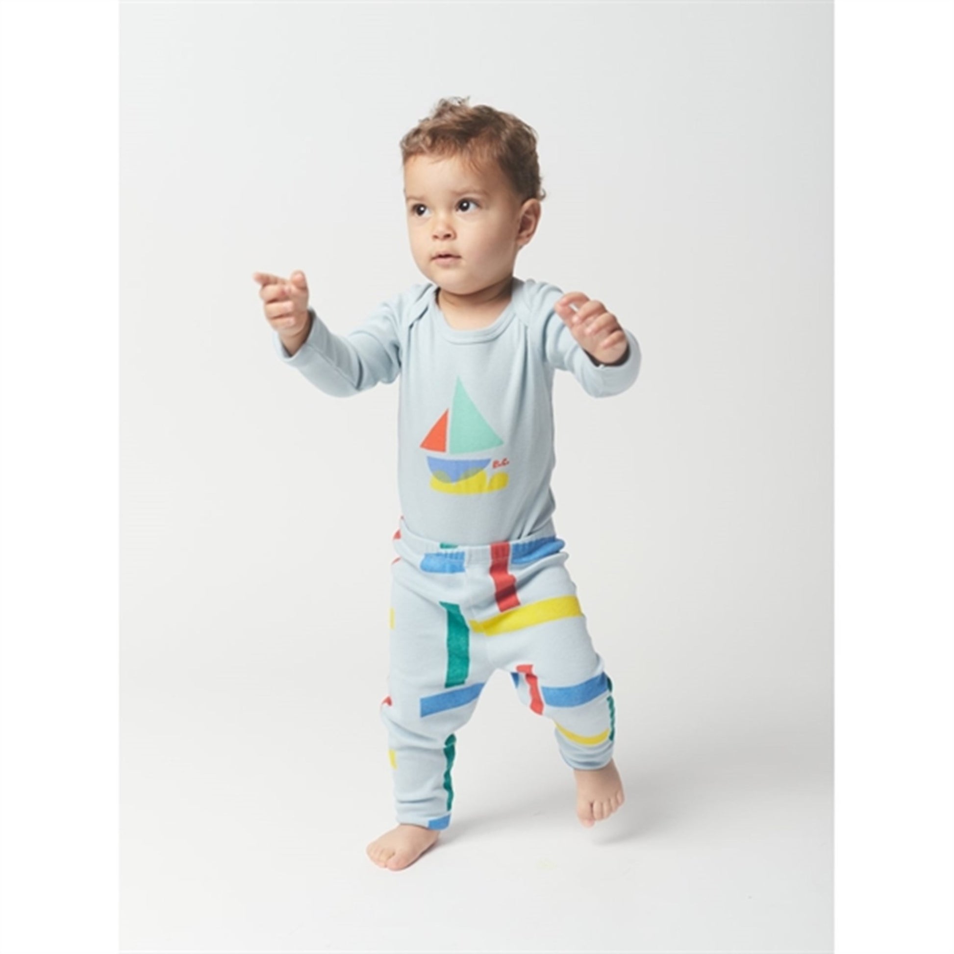 Bobo Choses Light Blue Multicolor Beacons All Over Leggings