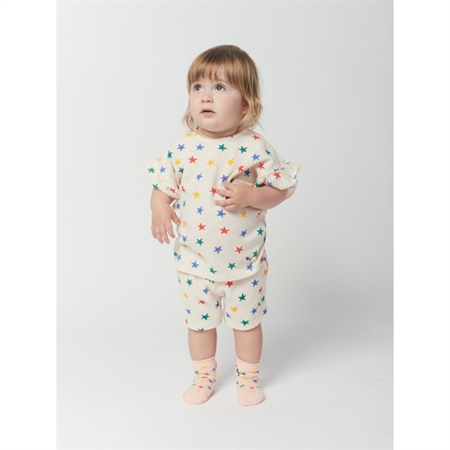 Bobo Choses White Multicolor Stars Terry Shorts