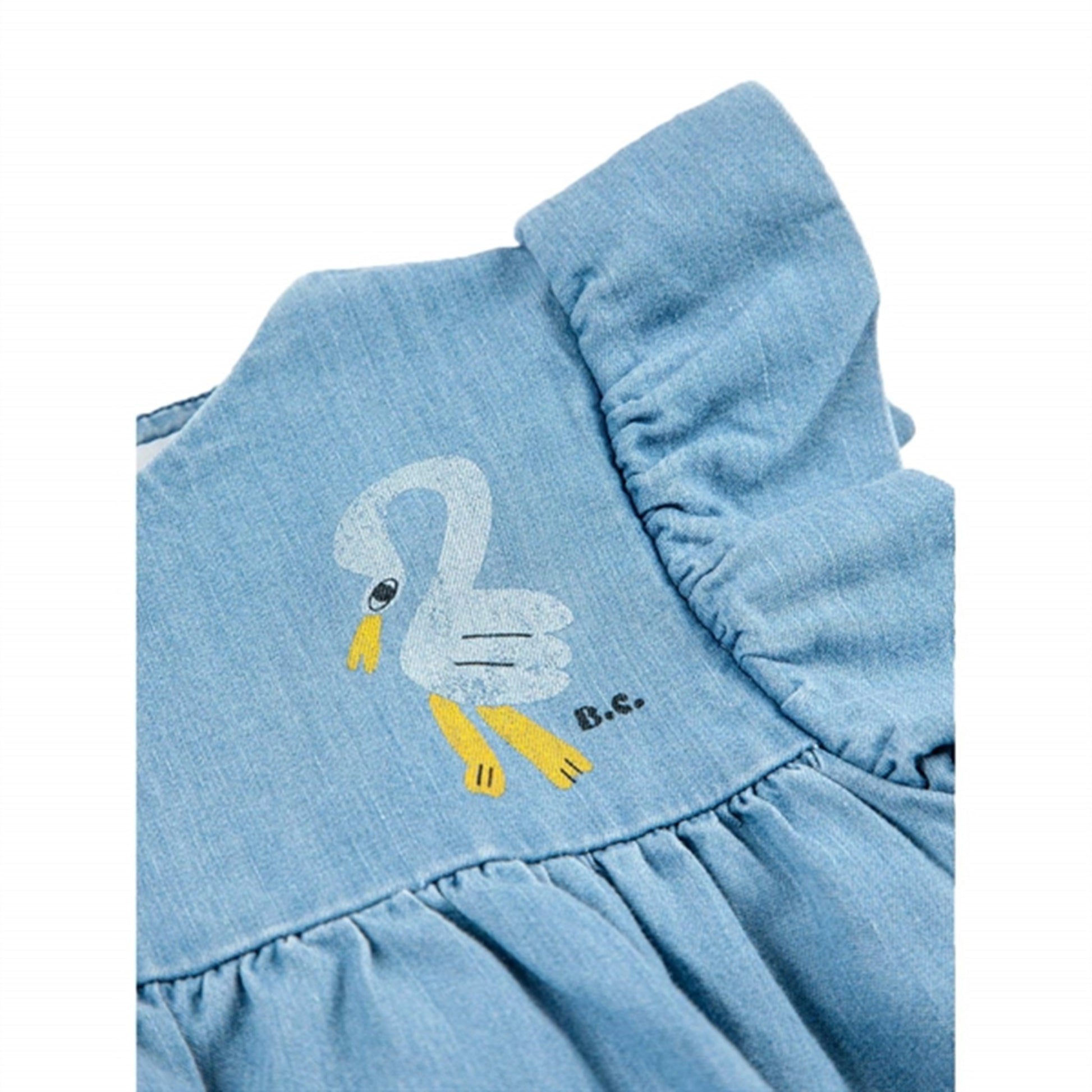 Bobo Choses Light Blue Pelican Ruffle Dress