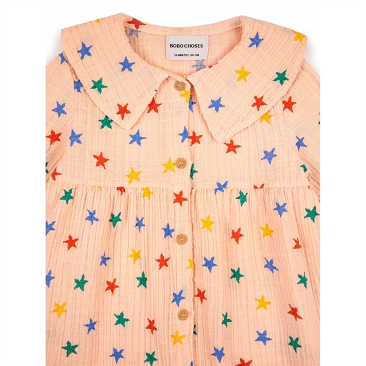 Bobo Choses Light Pink Multicolor Stars Dress
