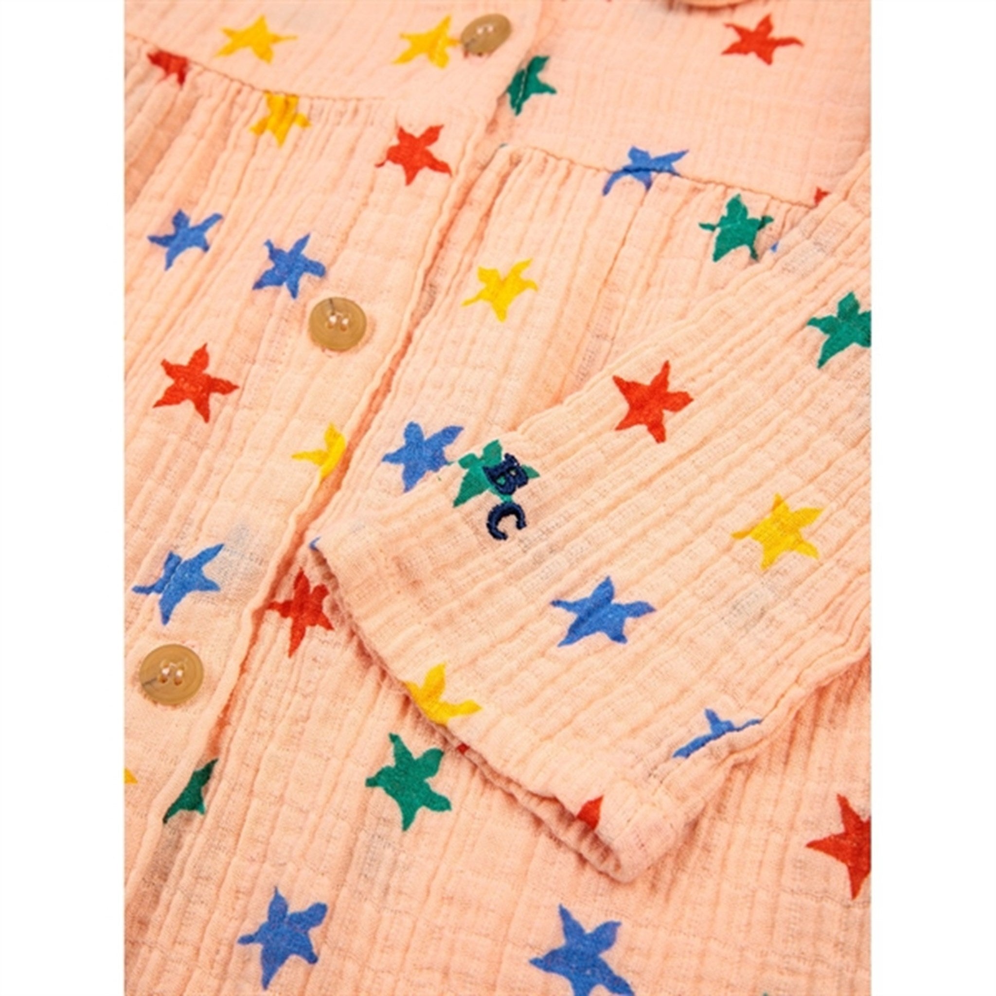 Bobo Choses Light Pink Multicolor Stars Dress 3