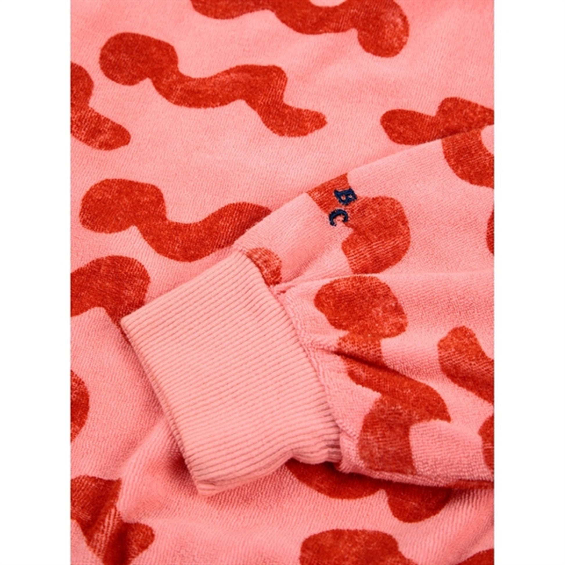 Bobo Choses Pink Waves All Over Terry Sweatshirt