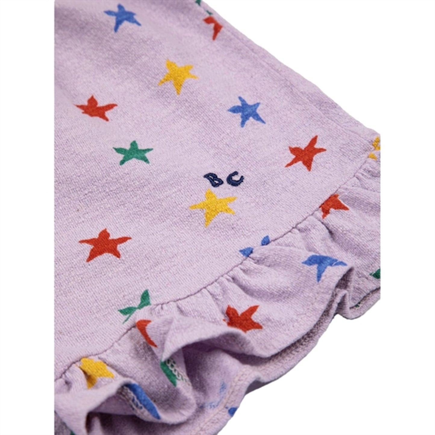 Bobo Choses Lavender Multicolor Stars All Over Ruffle Shorts