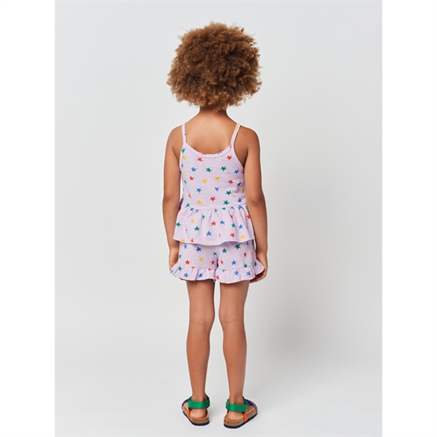 Bobo Choses Lavender Multicolor Stars All Over Ruffle Shorts