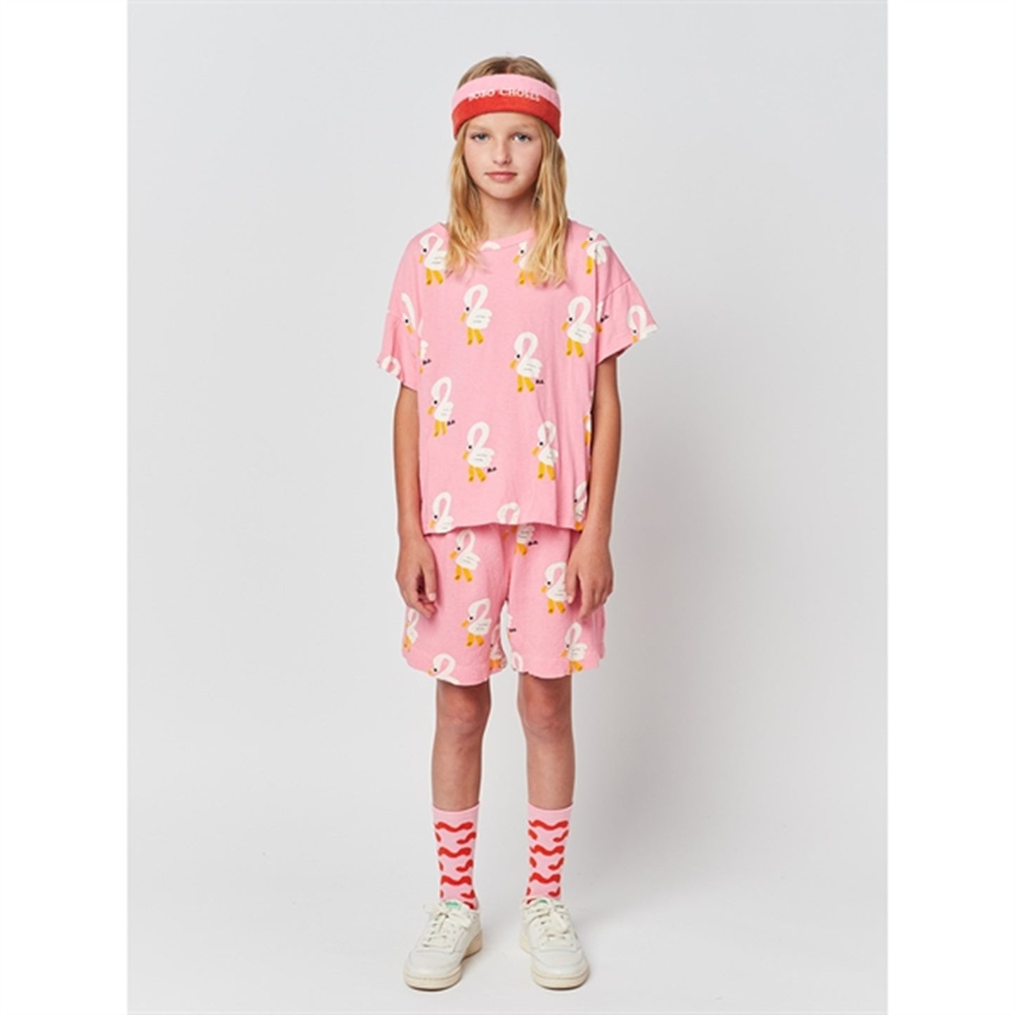 Bobo Choses Pink Pelican All Over Bermuda Shorts