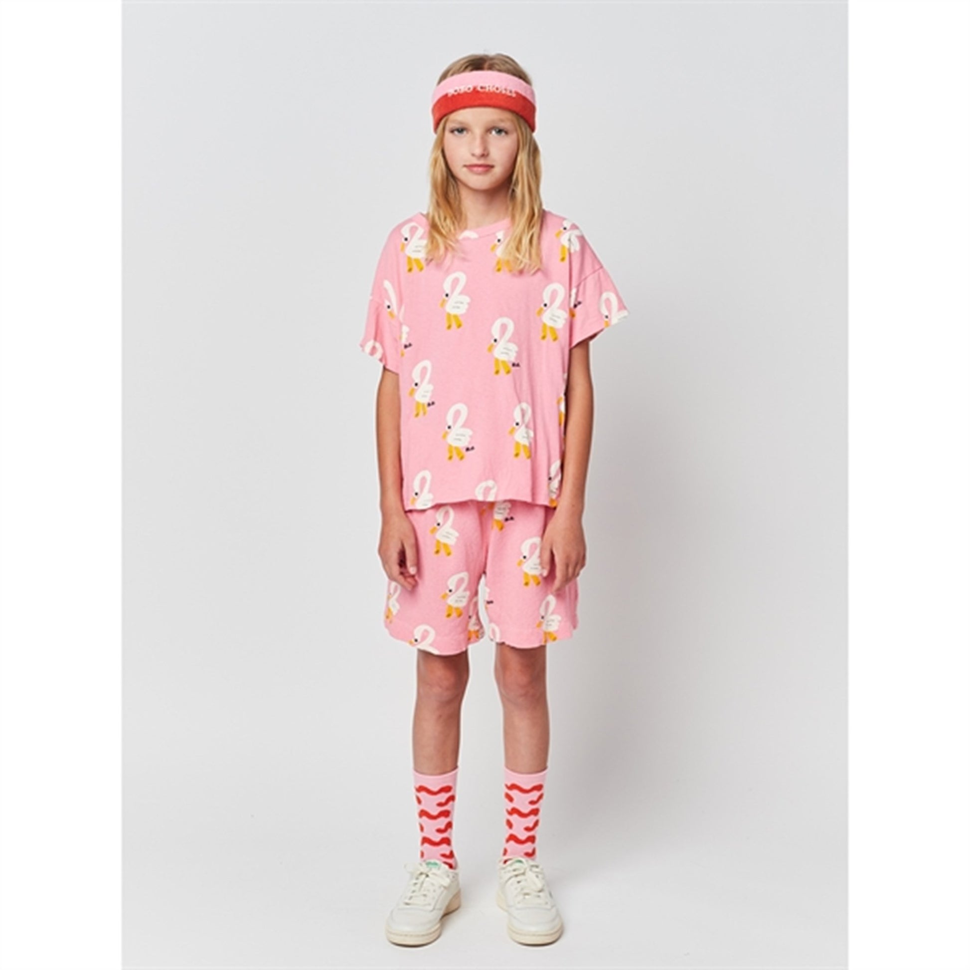 Bobo Choses Pink Pelican All Over Bermuda Shorts