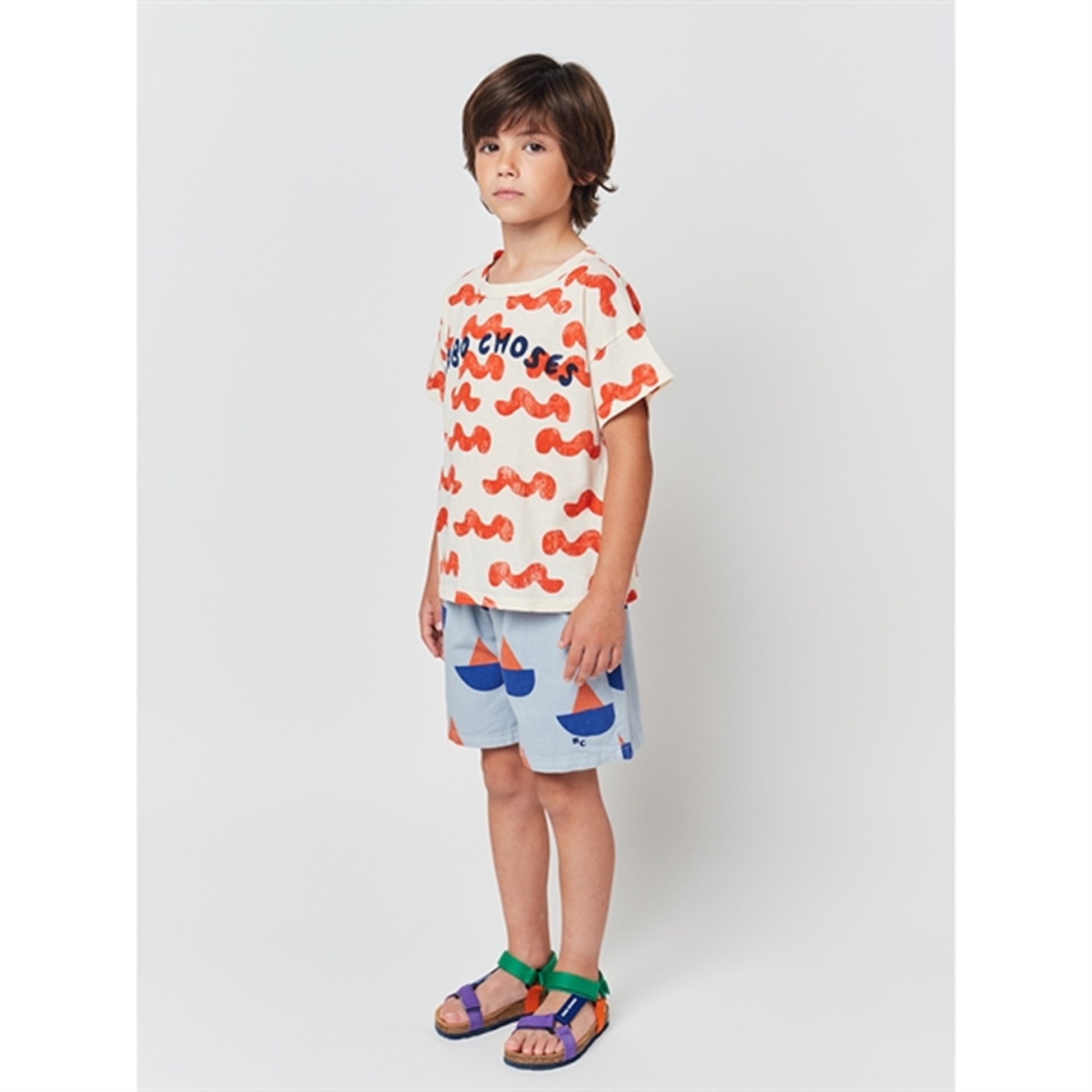 Bobo Choses Light Blue Sail Boat All Over Shorts