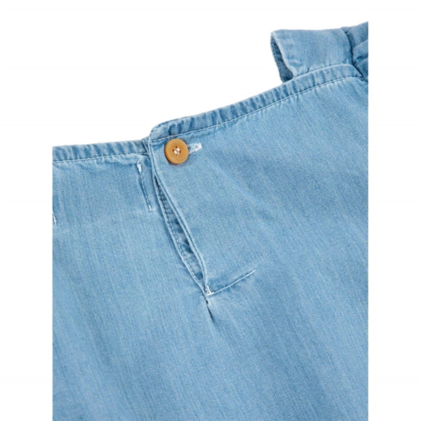 Bobo Choses Light Blue Pelican Denim Ruffle Dress