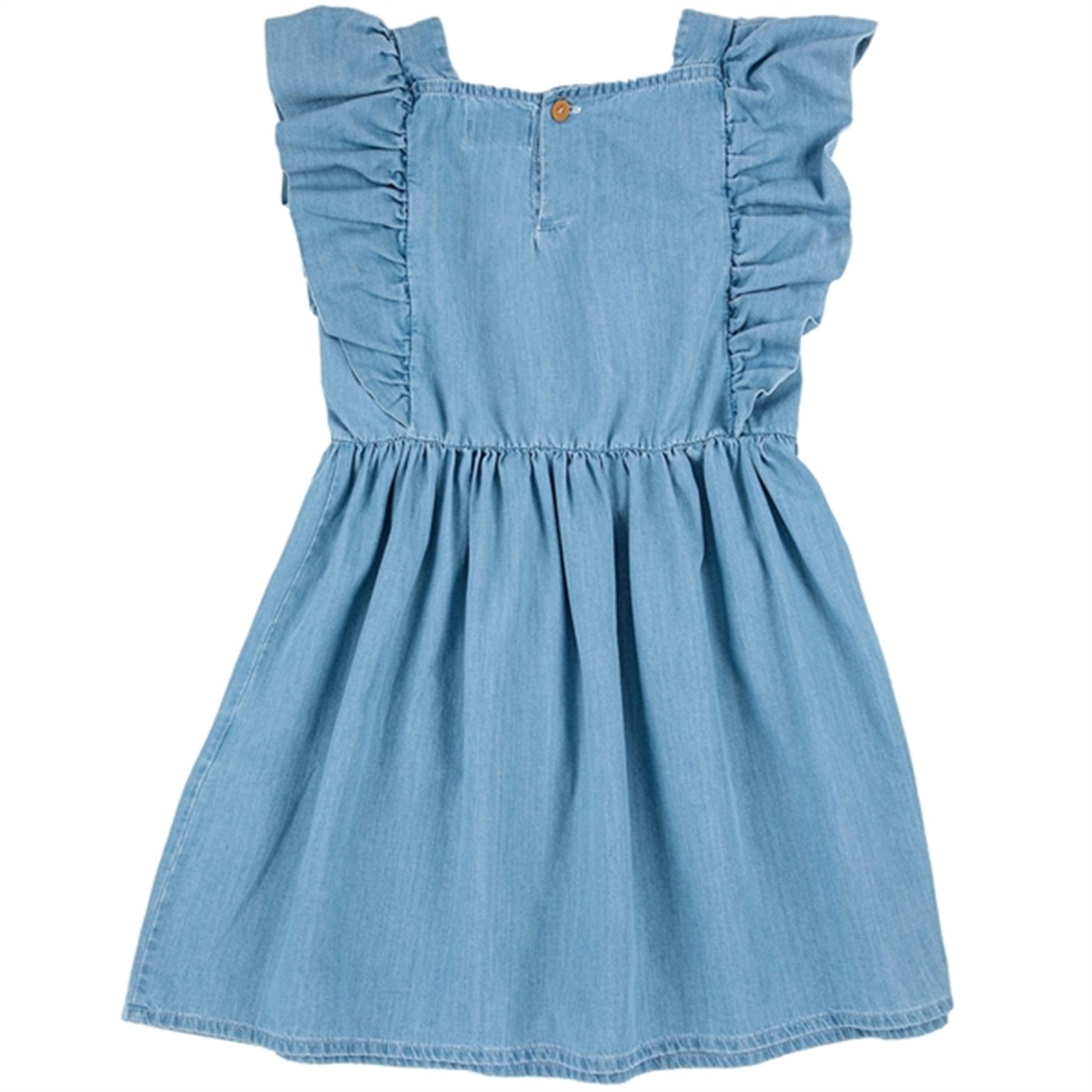 Bobo Choses Light Blue Pelican Denim Ruffle Dress