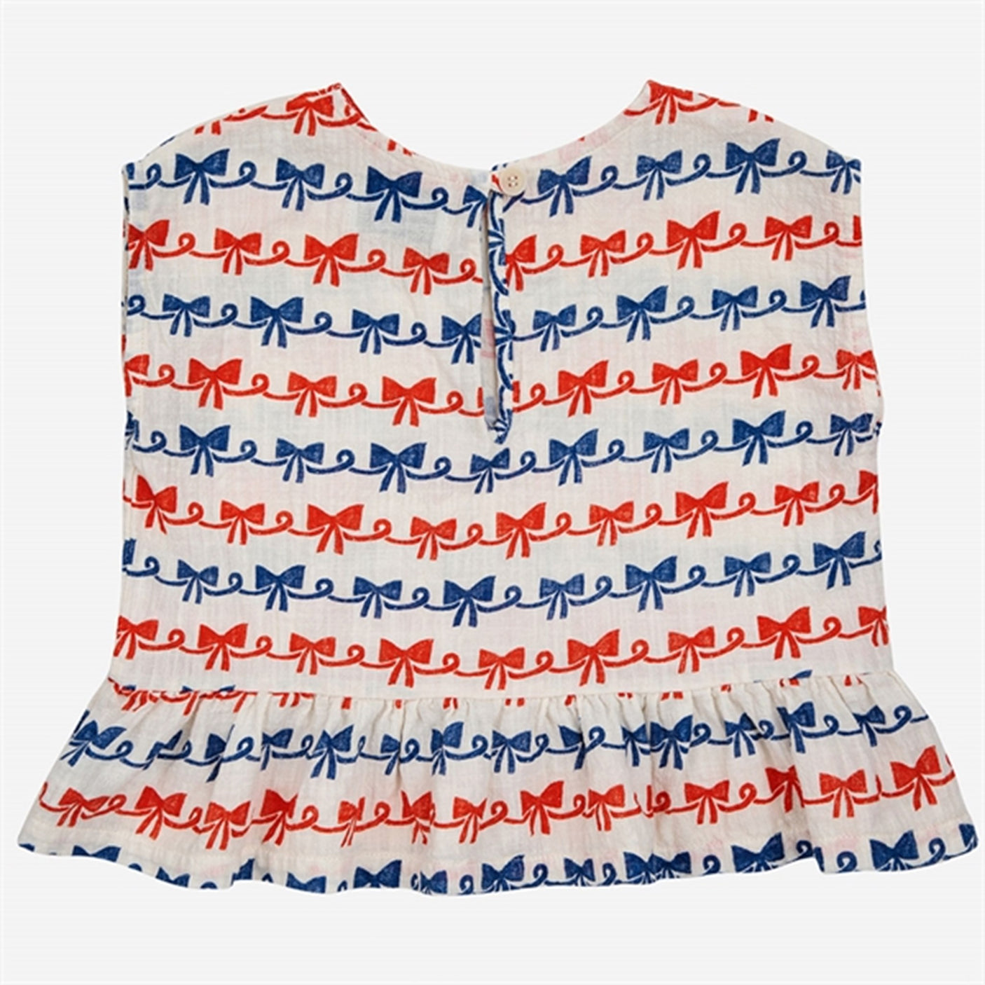 Bobo Choses Baby Ribbon Bow All Over Woven T-shirt Offwhite