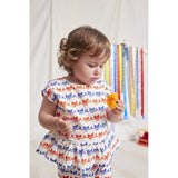 Bobo Choses Baby Ribbon Bow All Over Woven T-shirt Offwhite