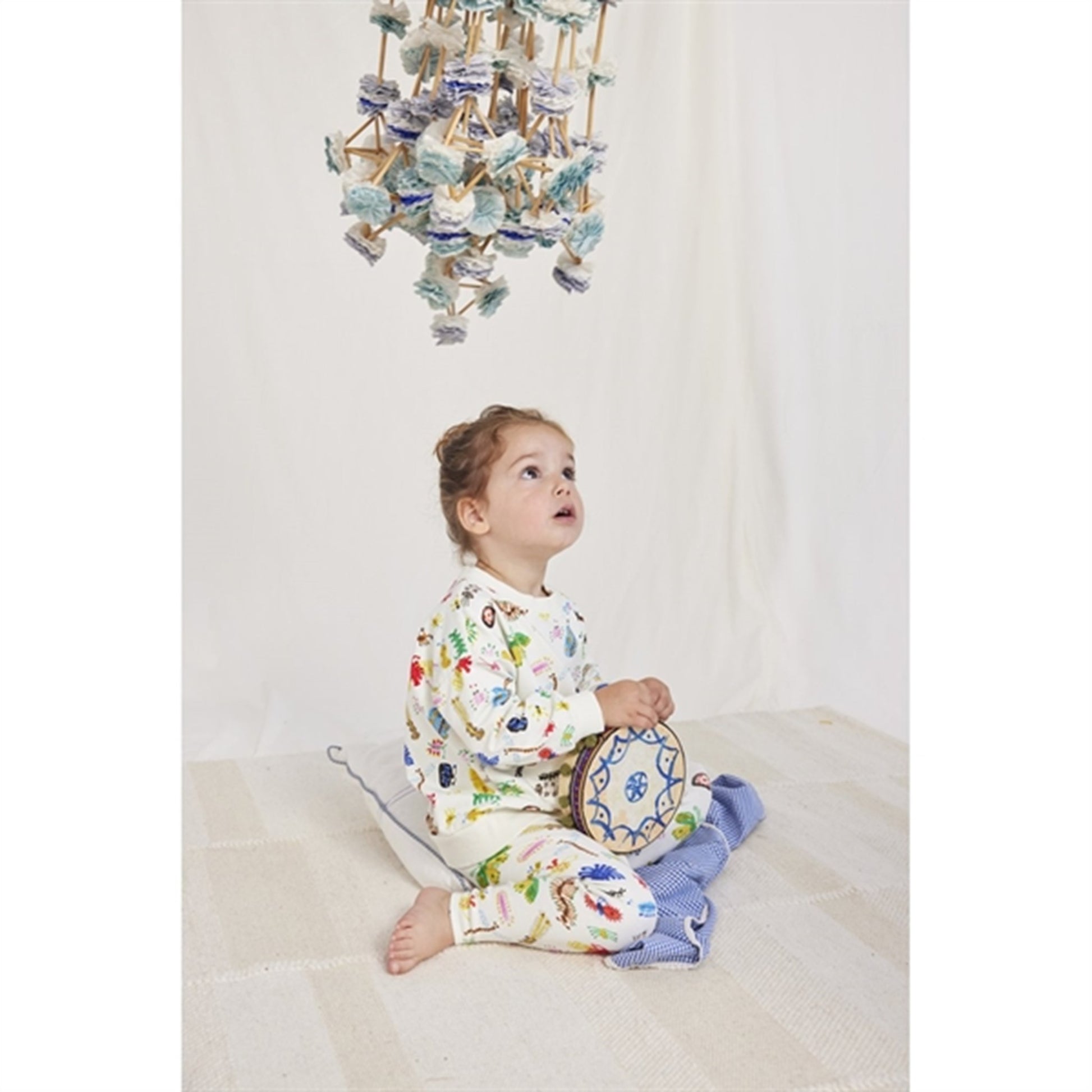 Bobo Choses Baby Funny Insects All Over Sweatshirt Round Neck Offwhite