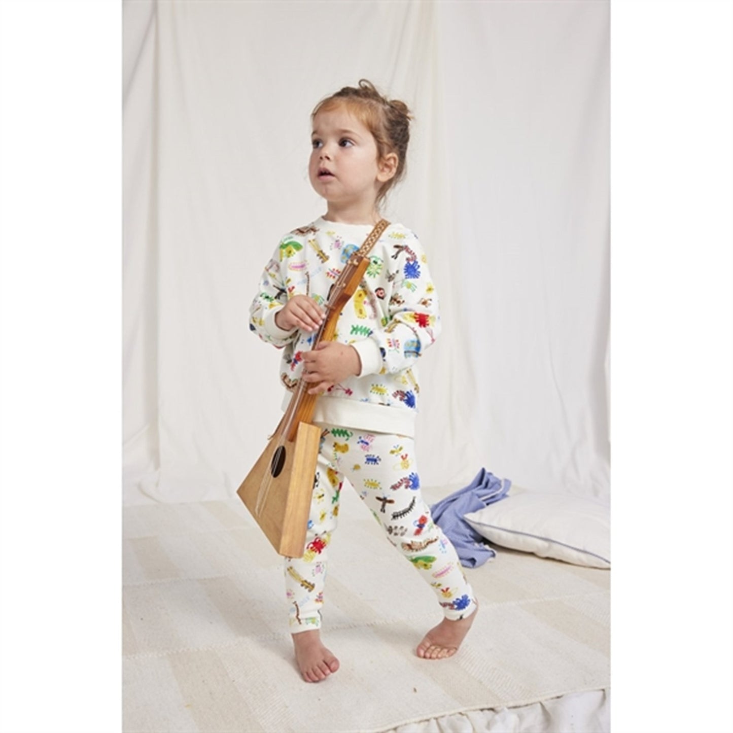 Bobo Choses Baby Funny Insects All Over Sweatshirt Round Neck Offwhite