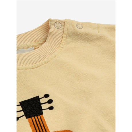 Bobo Choses Baby Acoustic Guitar Sweatshirt Round Neck Light Yellow