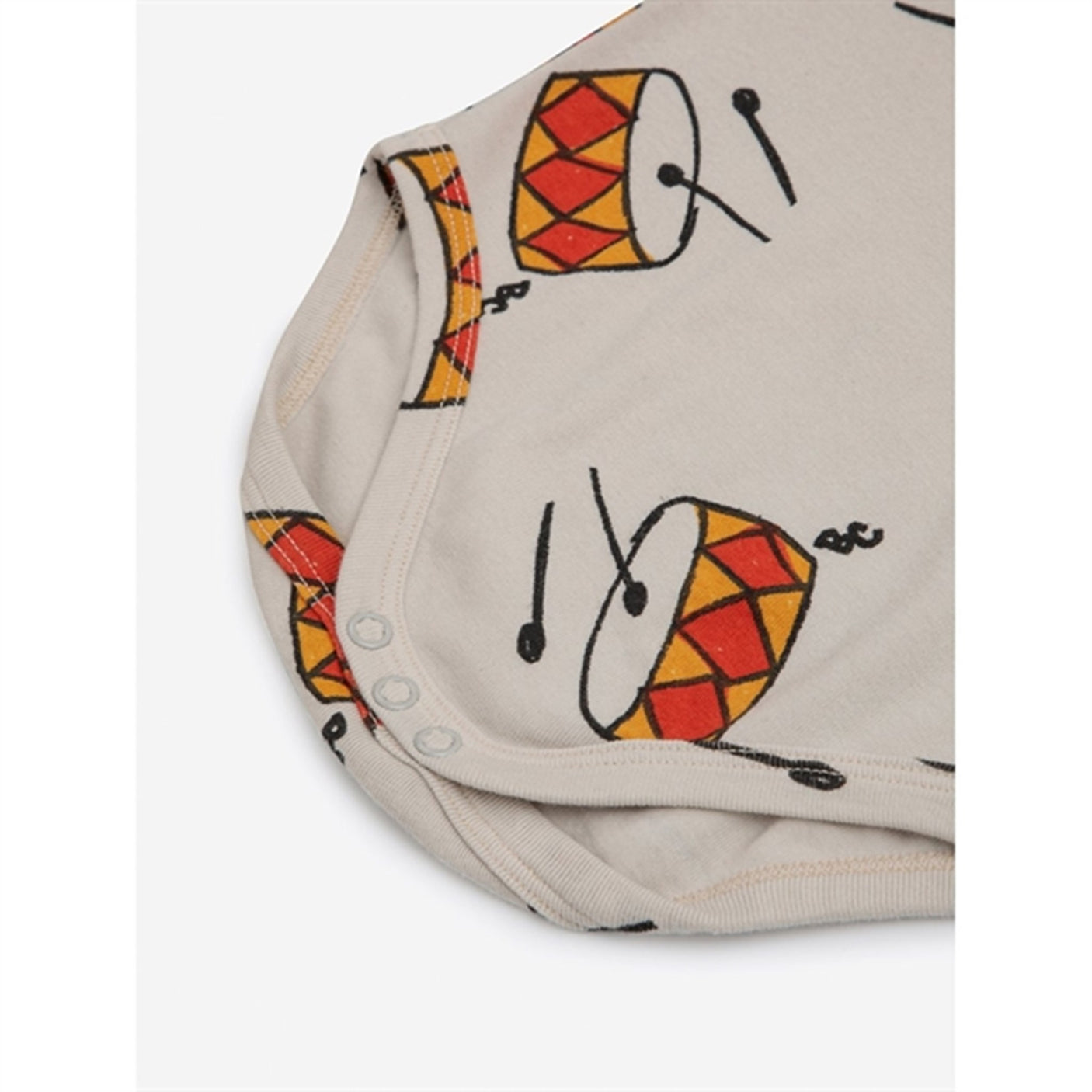 Bobo Choses Baby Play The Drum All Over Body Long Sleeve Beige